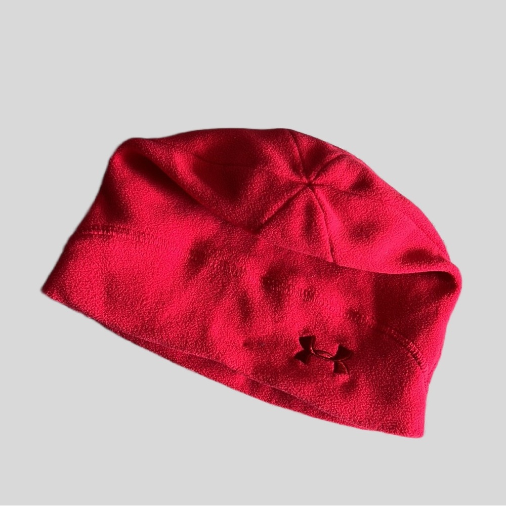 Under Armour Fleece Beanie Winter Hat Stretchy - Coral Red - small & soft